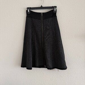 ALC black silver zipper flare skirt size small
